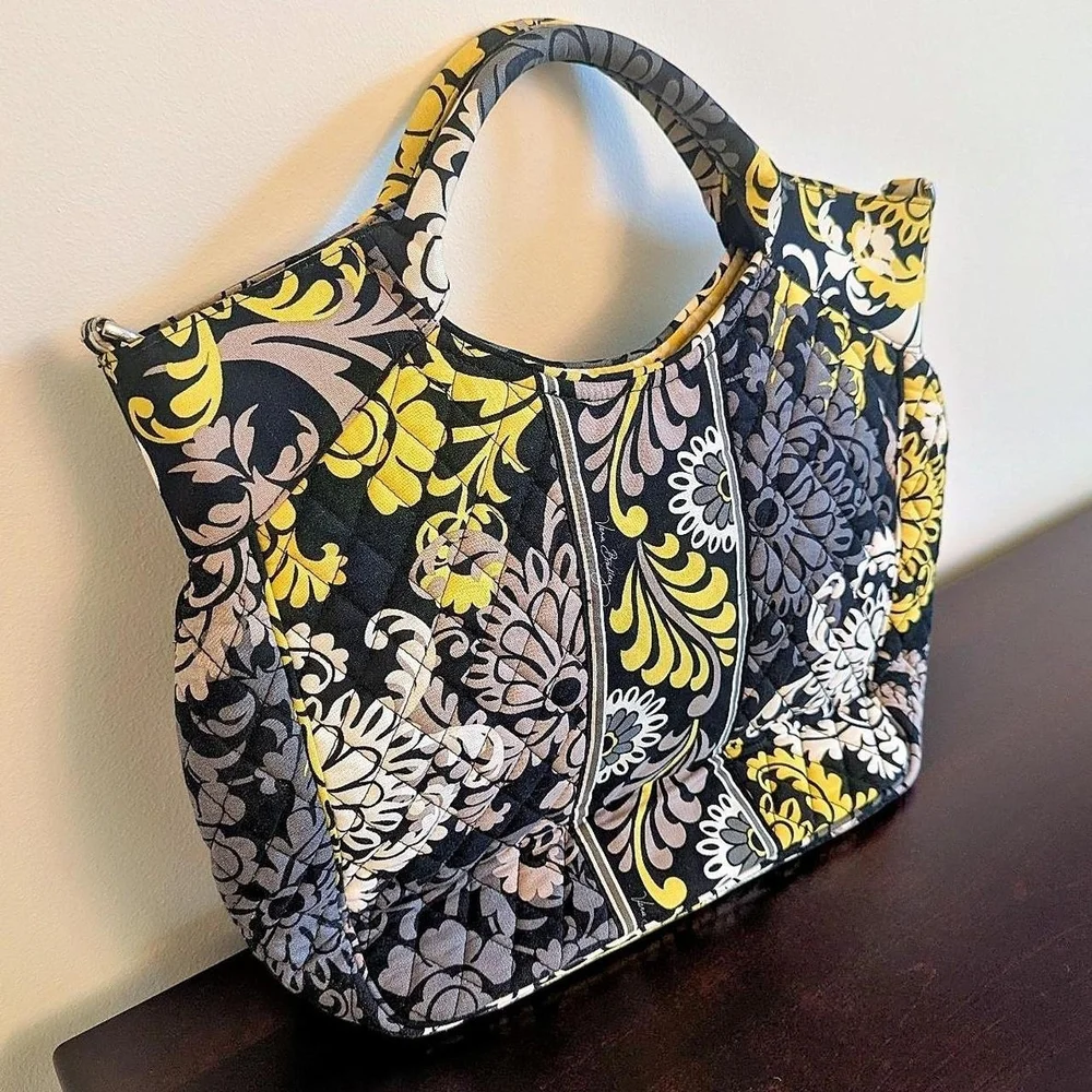 Vera Bradley Black and Yellow Floral Tote